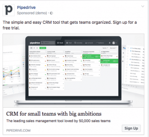 CRM Ad Example From Pipedrive