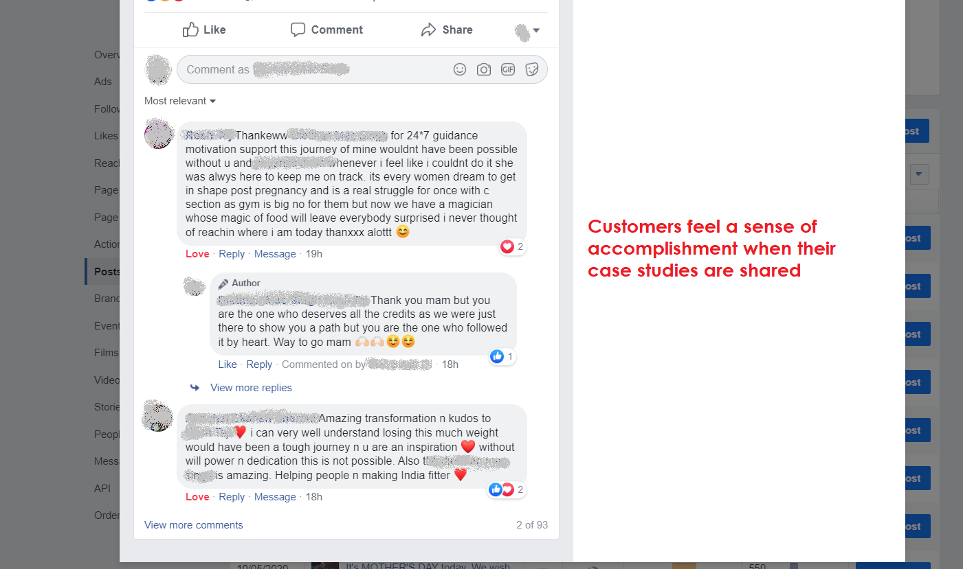 customer delight using facebook content